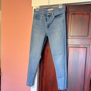 Levi's High Rise Super Skinny Ankle Jeans - Blue
